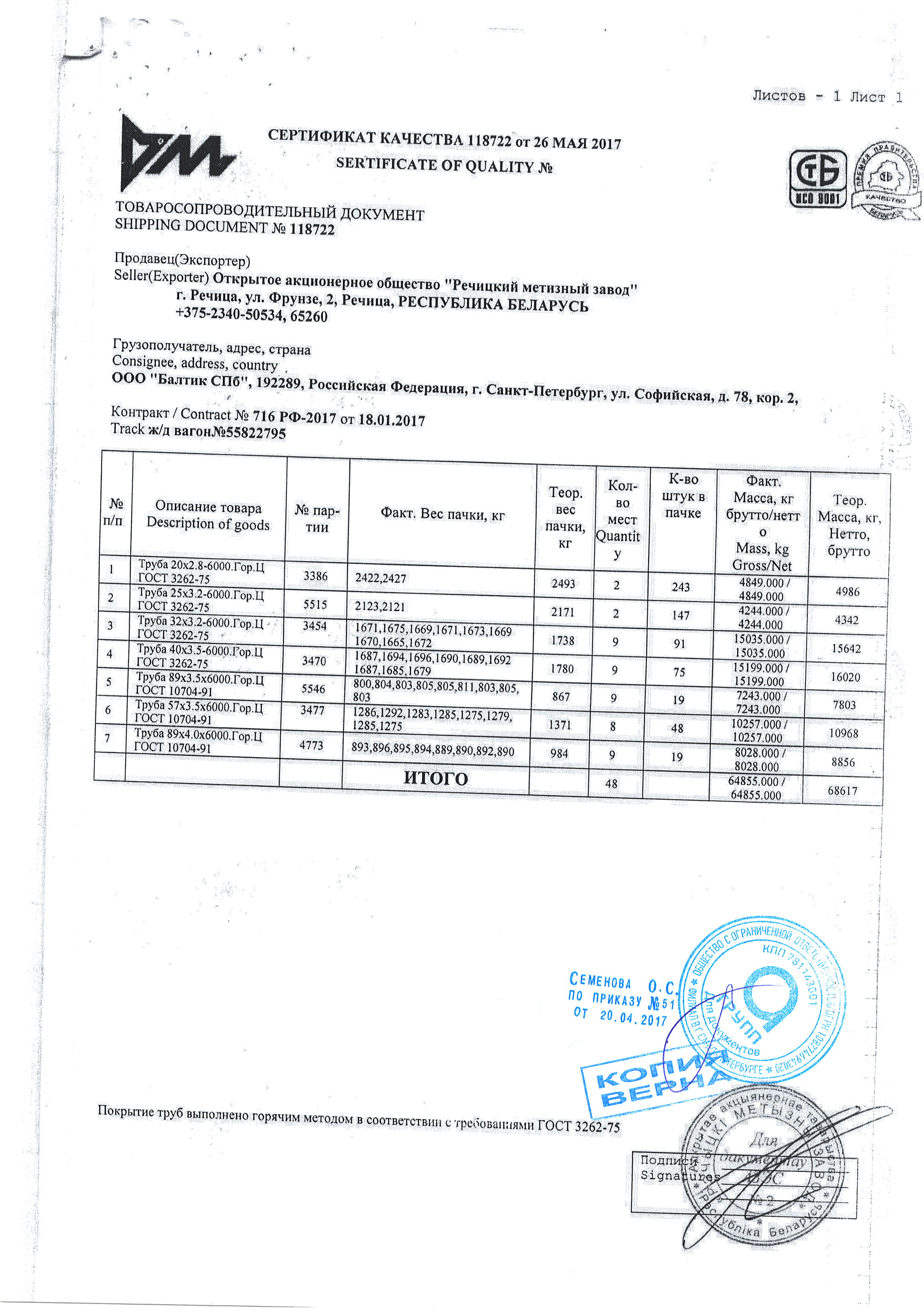 Труба стальная электросварная оцинкованная 57х3,5 мм 3 м — купить в ...